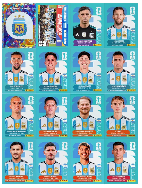 Figurinhas Argentina Copa 2026